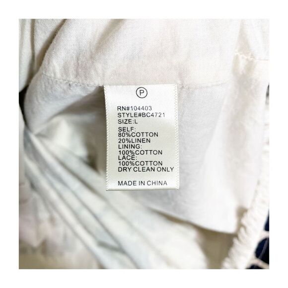 JOA Los Angeles Strappy Halter Navy Blue & Cream Aztec Print Size L - Picture 6 of 6